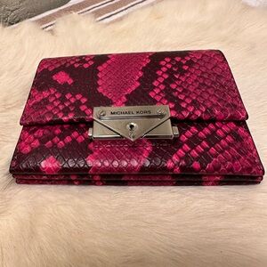 Michael Kors Pink Snake Print wallet